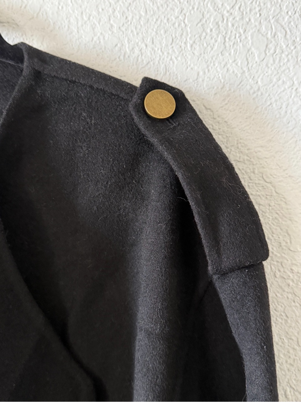 Belle & Bloom Let Me Go Collarless Wool Blend Coat Black Large - Picture 6 of 7
